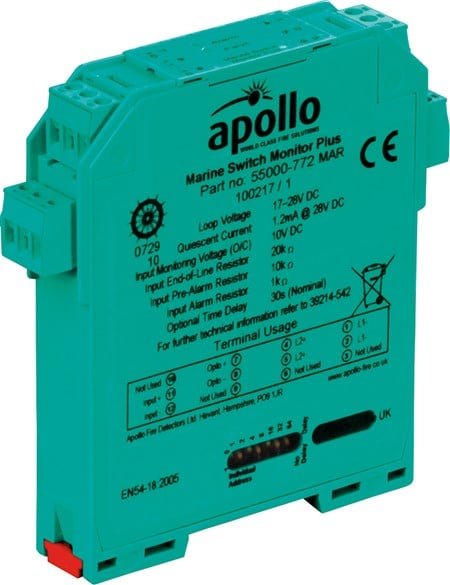 XP95 Marine DIN-Rail Switch Monitor Plus Module 55000-772MAR