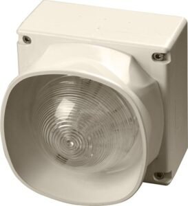 XP95 Open-Area Multi-Tone Sounder VID – Outdoor – White Body (Red Flash) – Isolating 55000-299APO