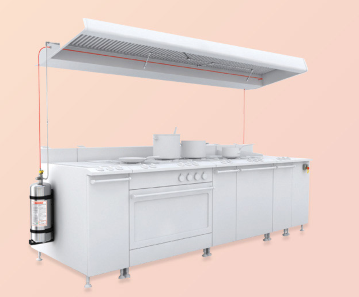 Pre-Engineered Commercial Kitchen Fire Suppression System